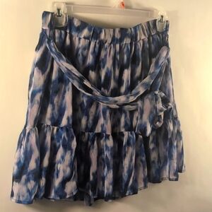 Banana Republic Ruffles Tie Dye Blue Skirt with belt Size Large